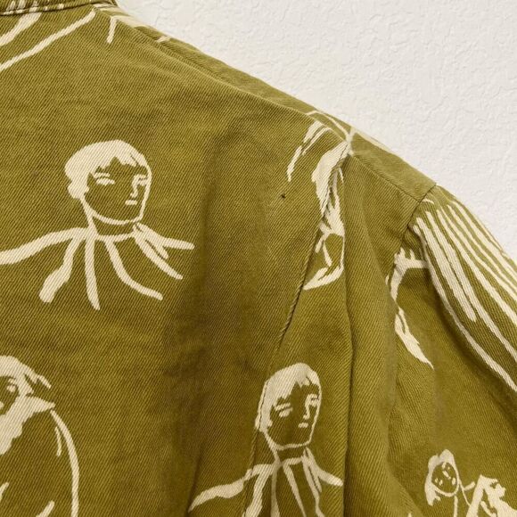 My Little Belleville Mustard Willow Printed Short Sleeve Romper Women's Small - Picture 6 of 8